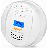 HEIMAN Detector de monóxido de carbono- EN 50291- alimentado por baterías de 5 años y sensor de 10 años- alarma CO- con…